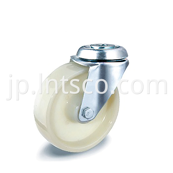 Bolt Hole Plate Industrial White PP Swivel Casters